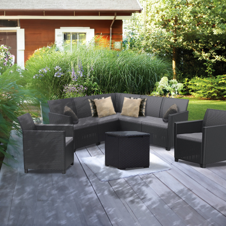 Curver Set de mobilier de grădină Claire IV cu 7 locuri și masă de depozitare Vigo [2]