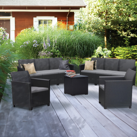 Curver Set de mobilier de grădină Claire IV cu 8 locuri și masă de depozitare Vigo [1]