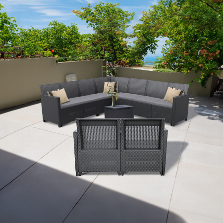 Curver Set de mobilier de grădină Claire V cu 9 locuri și masă de depozitare Vigo [1]