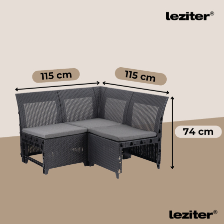 Curver Set de mobilier de grădină Claire V cu 9 locuri și masă Vigo cu depozitare, grafit [4]