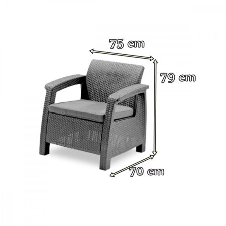 Curver Set de mobilier de grădină Corfu Big Light cu masă Chicago, grafit [2]