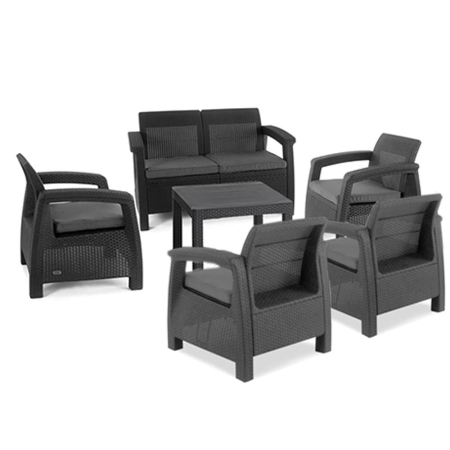 Curver Set de mobilier de grădină Corfu Big Light cu masă Orlando, grafit [1]