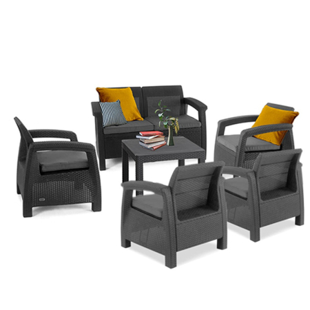 Produse temporar indisponibile - Curver Set de mobilier de grădină Corfu Big Light cu masă Orlando, grafit