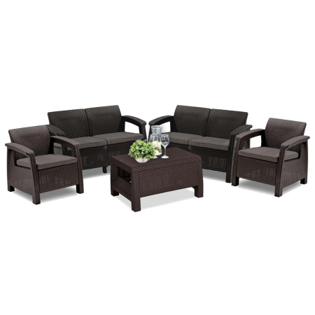 Mobilier grădină - Curver Set de mobilier de grădină Corfu Big, maro