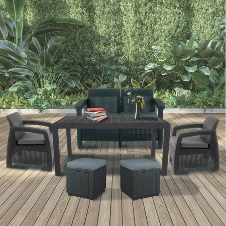 Curver Set de mobilier de grădină Corfu Fiesta duo cub grafit [2]