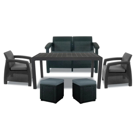 Curver Set de mobilier de grădină Corfu Fiesta duo cub grafit [1]