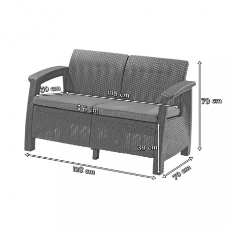 Curver Set de mobilier de grădină Corfu Fiesta III cu masă Futura maro [2]