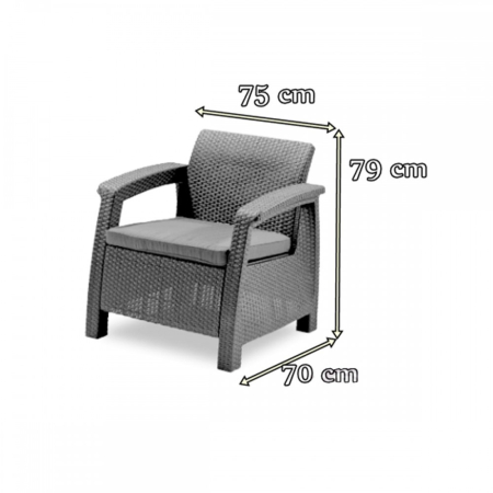 Curver Set de mobilier de grădină Corfu Fiesta III cu masă Futura maro [1]