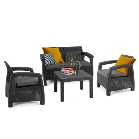 Produse temporar indisponibile - Curver Set de mobilier de grădină Corfu Light cu masă Orlando, grafit