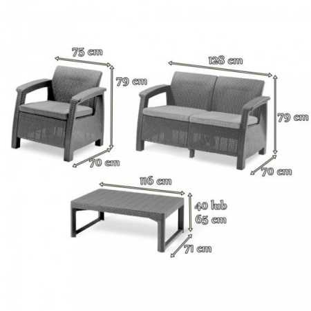 Curver Set de mobilier de grădină Corfu Lyon Duo 4 în 1 [4]