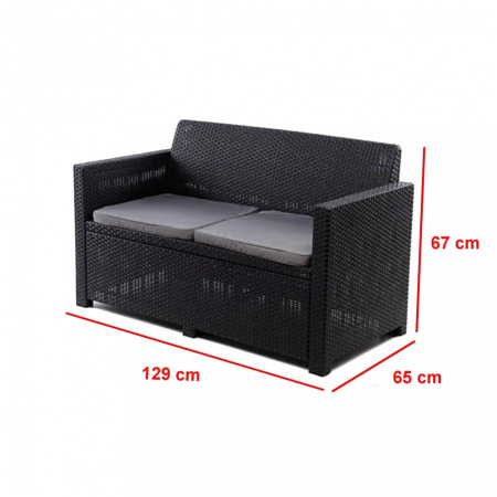 Curver Set de mobilier de grădină cu flori Alabama, culoare grafit [4]