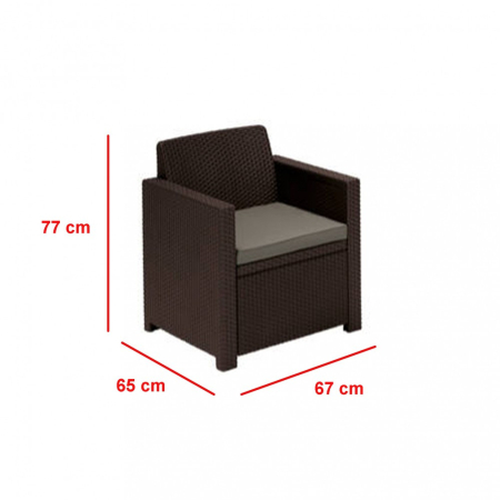 Curver Set de mobilier de grădină cu flori Alabama, maro [4]