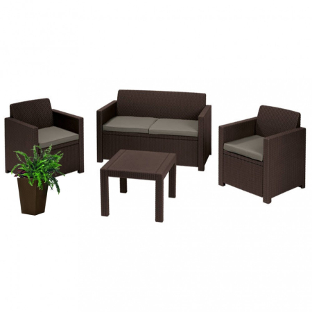 Produse temporar indisponibile - Curver Set de mobilier de grădină cu flori Alabama, maro