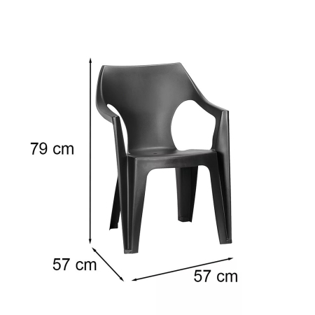 Curver Set de mobilier de grădină Dante Balcony cu spătar jos și masă Vigo, grafit [2]