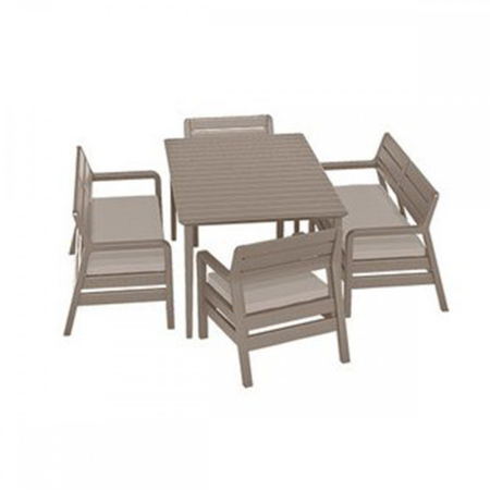 Produse temporar indisponibile - Curver Set de mobilier de grădină Delano cu masă Lima și pernă cappuccino-nisip