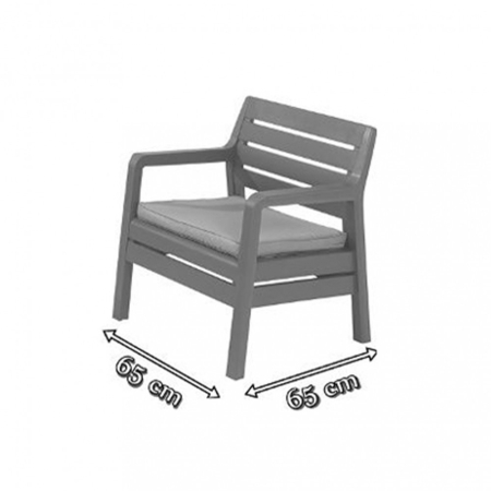 Curver Set de mobilier de grădină Delano, gri-grafit deschis cu perne [5]