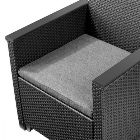 Curver Set de mobilier de grădină din ratan Emma Balcony cu masă de depozitare [2]