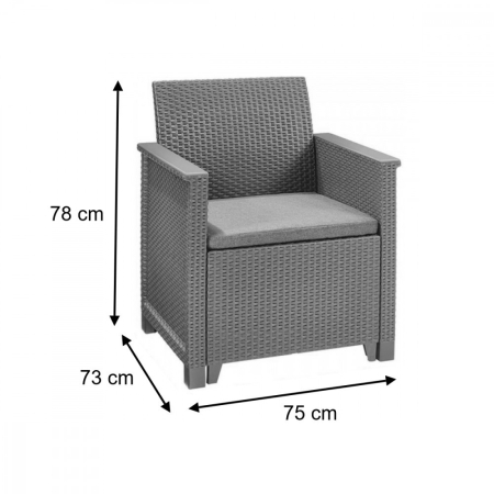 Curver Set de mobilier de grădină din ratan Emma Balcony Quatro cu masă Chicago în culoarea cappuccino [2]