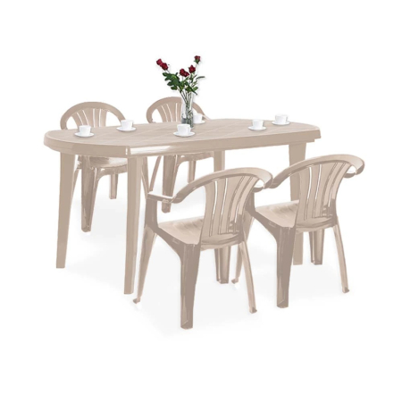 Produse temporar indisponibile - Curver Set de mobilier de grădină El Sicilia 4+1 în culoarea cappuccino