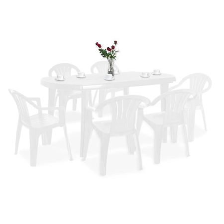 Produse temporar indisponibile - Curver Set de mobilier de grădină El Sicilia 6+1, alb