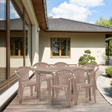 Curver Set de mobilier de grădină El Sicilia 6+1 în culoarea cappuccino [3]