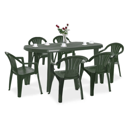 Produse temporar indisponibile - Curver Set de mobilier de grădină El Sicilia 6+1, verde