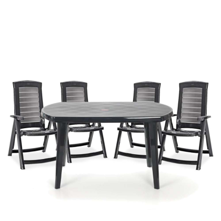 Curver Set de mobilier de grădină Elba 4+1, alb [1]