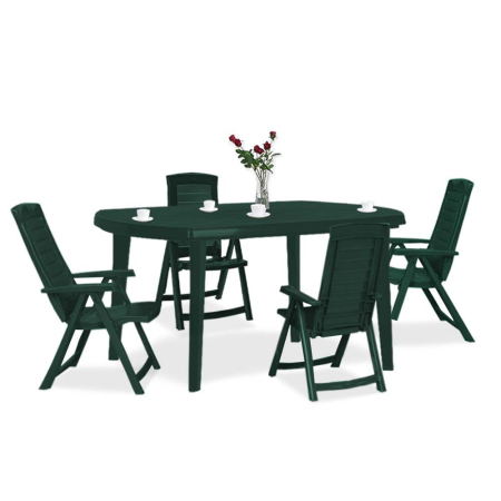 Produse temporar indisponibile - Curver Set de mobilier de grădină Elba 4+1, verde