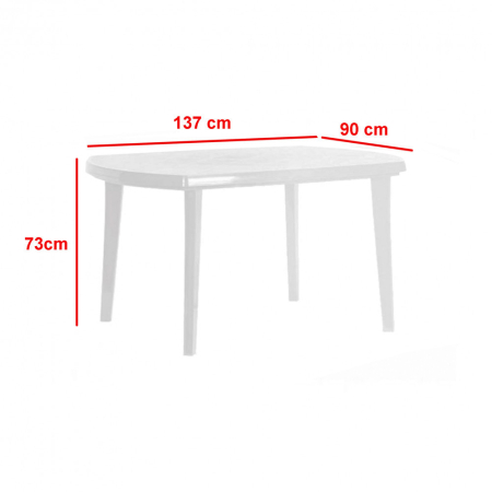 Curver Set de mobilier de grădină Elba 6+1, alb [1]
