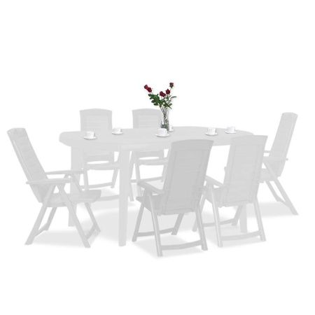 Produse temporar indisponibile - Curver Set de mobilier de grădină Elba 6+1, alb