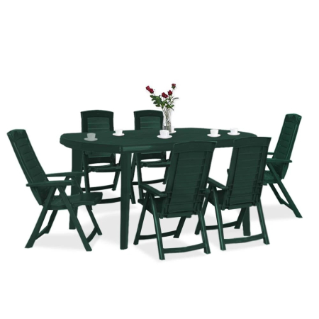 Produse temporar indisponibile - Curver Set de mobilier de grădină Elba 6+1, verde