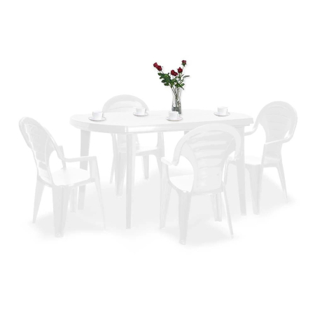 Produse temporar indisponibile - Curver Set de mobilier de grădină Elboni 4+1, alb