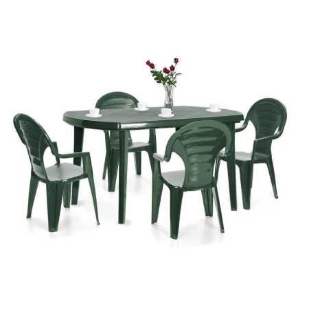 Produse temporar indisponibile - Curver Set de mobilier de grădină Elboni 4+1 verde