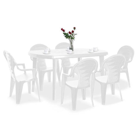 Produse temporar indisponibile - Curver Set de mobilier de grădină Elboni 6+1, alb