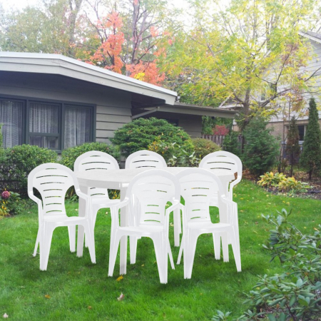 Curver Set de mobilier de grădină Elboni 6+1, alb [3]