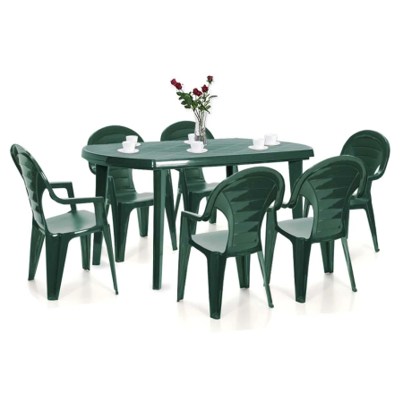 Produse temporar indisponibile - Curver Set de mobilier de grădină Elboni 6+1 verde