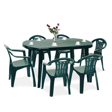 Produse temporar indisponibile - Curver Set de mobilier de grădină Elma 6+1 verde