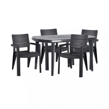 Produse temporar indisponibile - Curver Set de mobilier de grădină Elsa 4+1 în culoarea grafit