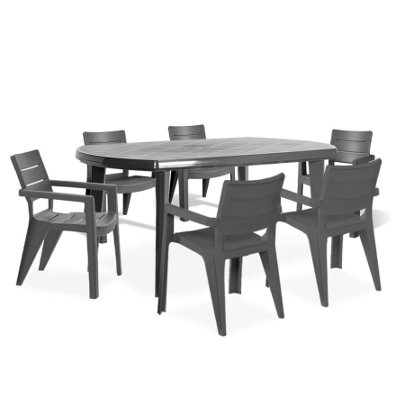 Curver Set de mobilier de grădină Elsa 6+1 în culoarea grafit [1]