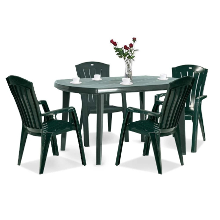 Produse temporar indisponibile - Curver Set de mobilier de grădină Eltorini 4+1 verde