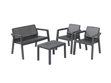 Produse temporar indisponibile - Curver Set de mobilier de grădină Emily din ratan artificial fără perne