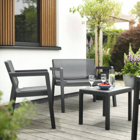 Curver Set de mobilier de grădină Emily din ratan artificial fără perne [4]