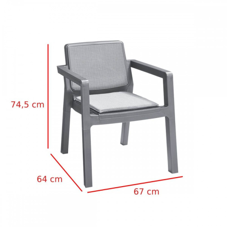 Curver Set de mobilier de grădină Emily din ratan cu perne [3]