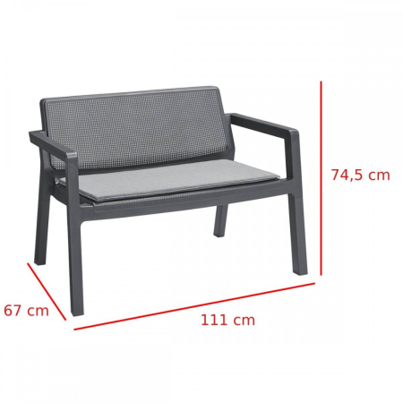 Curver Set de mobilier de grădină Emily din ratan cu perne [2]