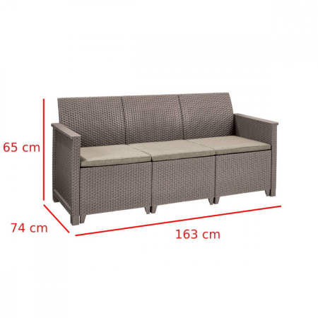 Curver Set de mobilier de grădină Emma din ratan cu canapea cu 3 locuri [4]