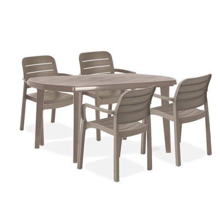 Curver Set de mobilier de grădină Esara 4+1 în culoarea cappuccino [1]