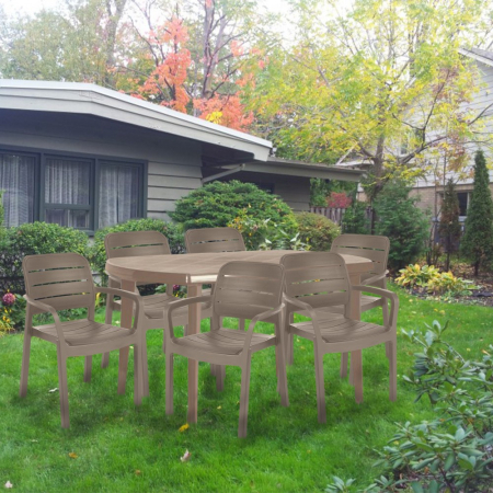 Curver Set de mobilier de grădină Esara 6+1 în culoarea cappuccino [4]