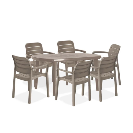 Curver Set de mobilier de grădină Esara 6+1 în culoarea cappuccino [1]