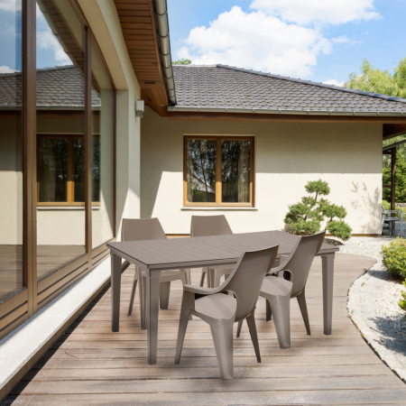 Curver Set de mobilier de grădină Fuante 4+1 în culoarea cappuccino [3]