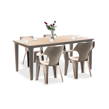 Produse temporar indisponibile - Curver Set de mobilier de grădină Fuante 4+1 în culoarea cappuccino